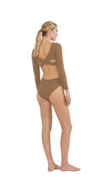 ONEPIECE RIB NASHI MOCCA