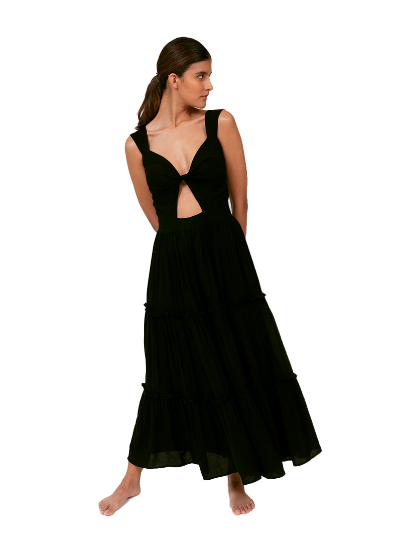 MELISSA TWIST MAXI DRESS BLACK