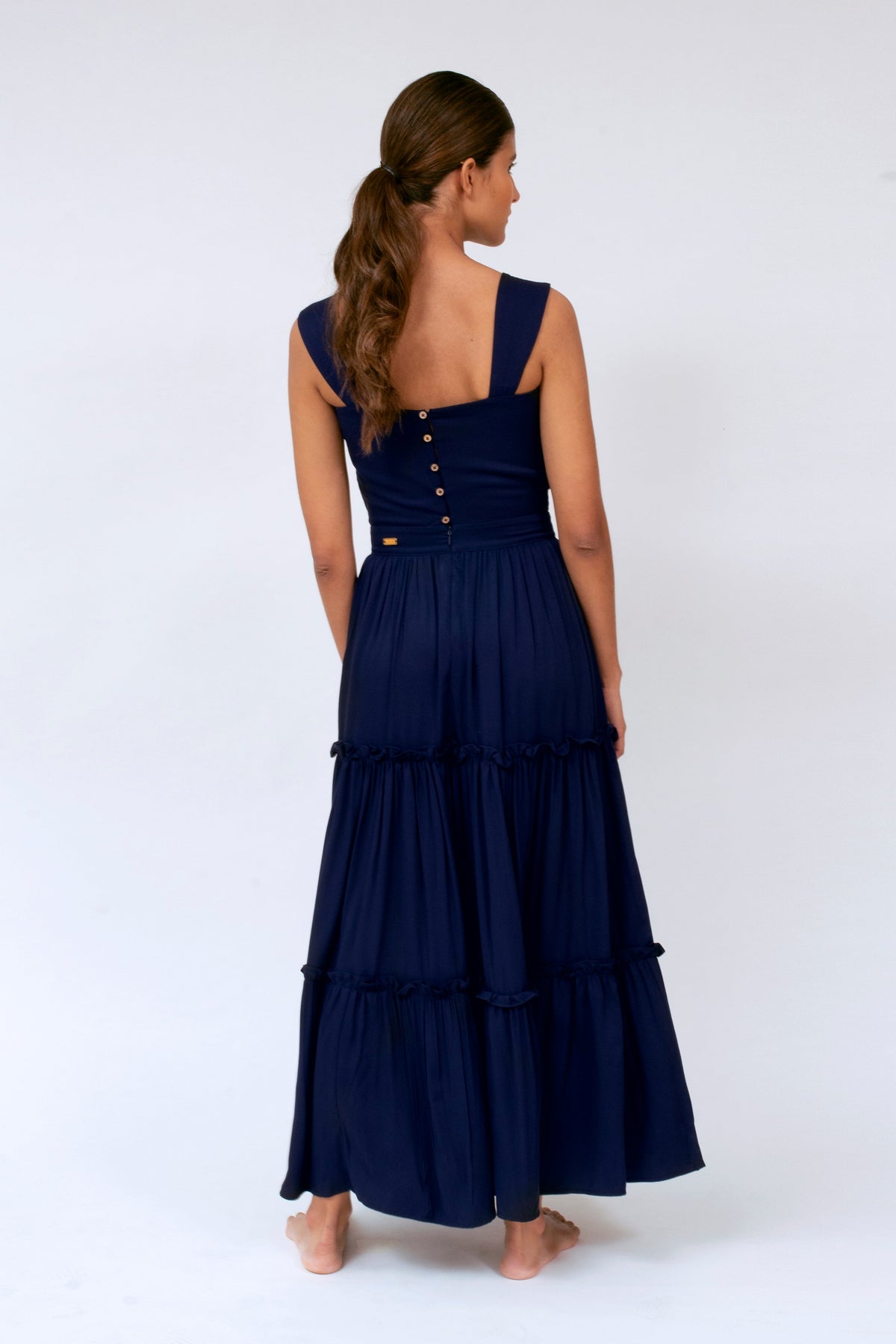 MELISSA TWIST MAXI DRESS NAVY