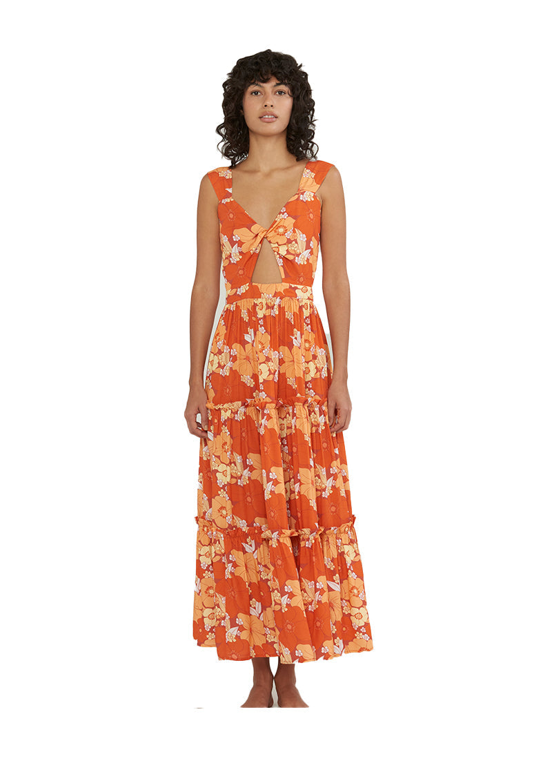 PRINTED TWIST MAXI DRESS ENCANTO