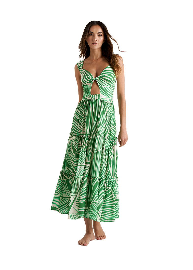 PRINTED TWIST MAXI DRESS IGUANA2