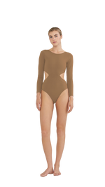 ONEPIECE RIB NASHI MOCCA