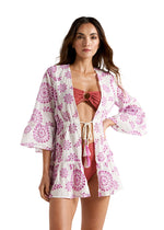 AZALEA RUFFLED SHORT KIMONO DHALIA