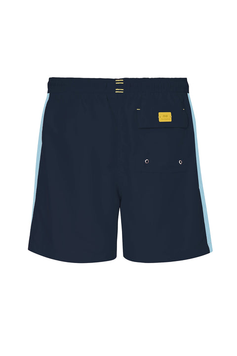 SWIM TRUNK CAPRI2 NAVY-SKY PRINTED
