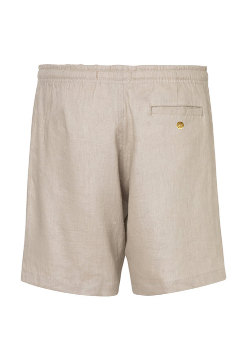 REGULAR CUT LINEN SHORTS ECRU