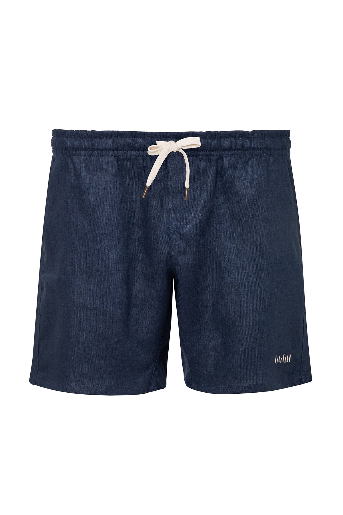 REGULAR CUT LINEN SHORTS MIDNIGHT