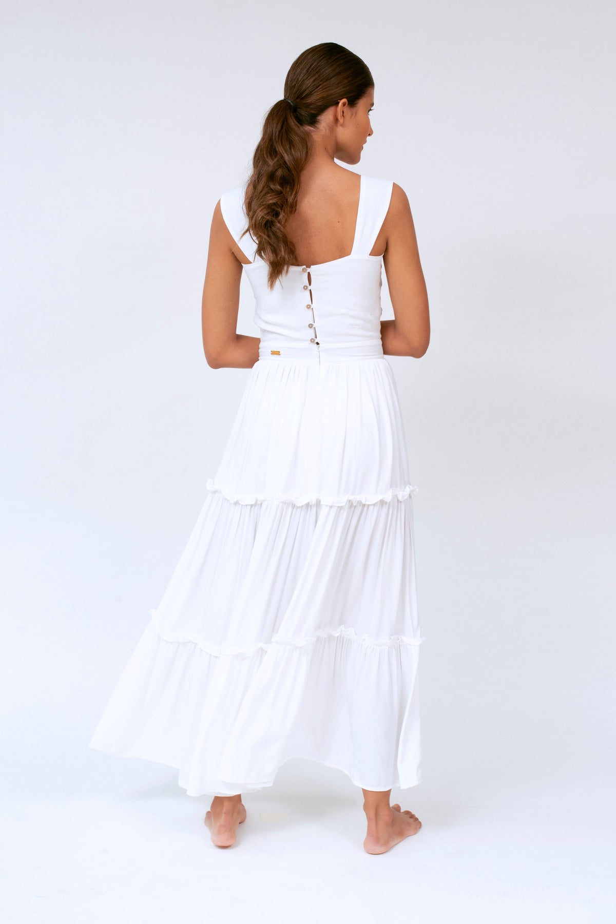 MELISSA TWIST MAXI DRESS IVORY