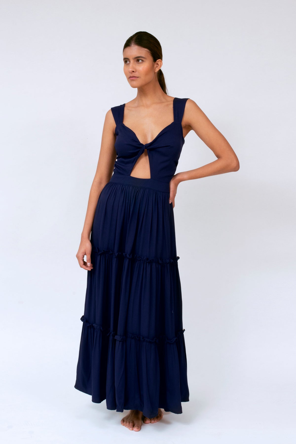 MELISSA TWIST MAXI DRESS NAVY
