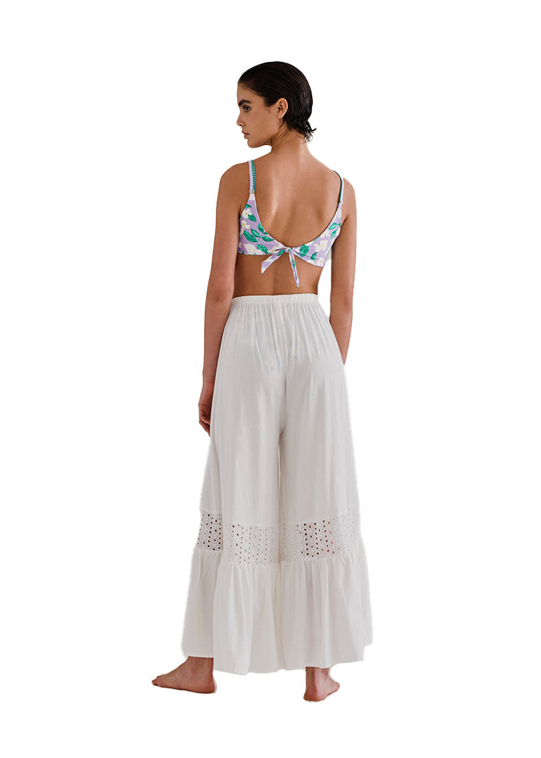 COVERUP MIXED EYELET PANTS IVORY