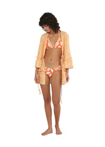 PRINTED RUFFLED SHORT KIMONO CARMIN1