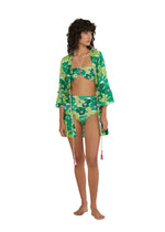 PRINTED RUFFLED SHORT KIMONO CAMELIA