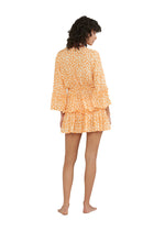 PRINTED RUFFLED SHORT KIMONO CARMIN1