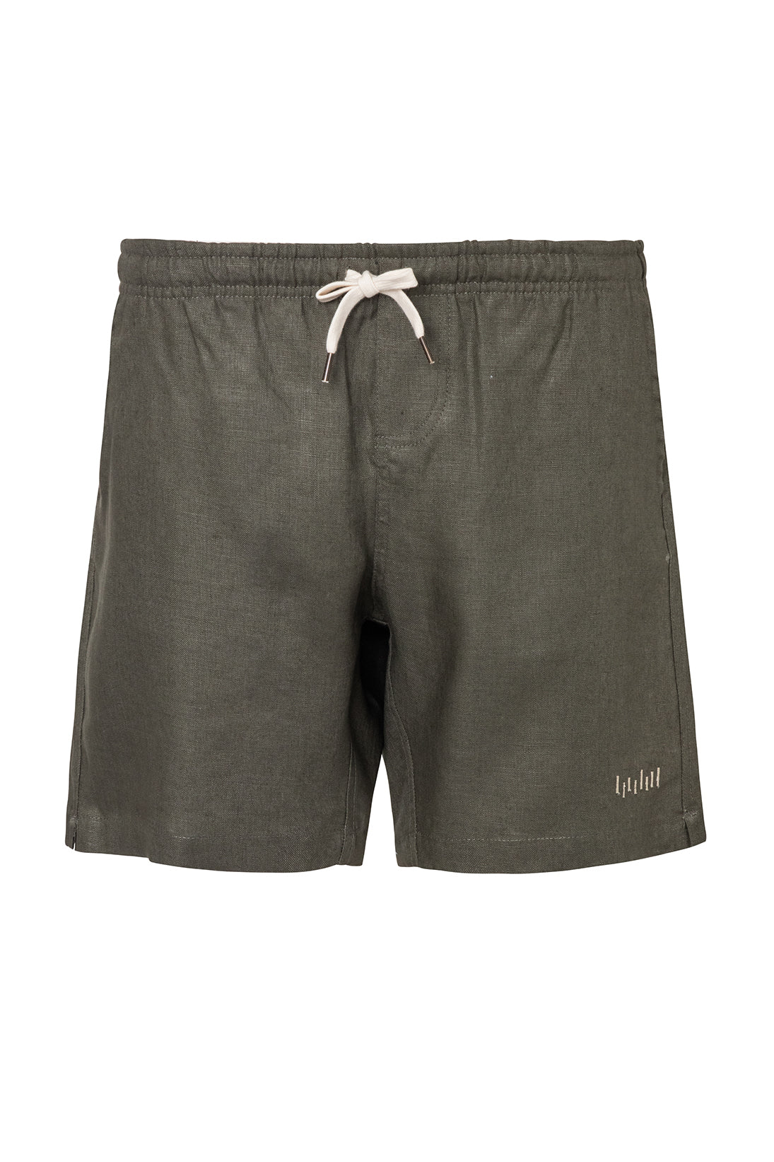 LINEN SHORTS MILITARY GREEN