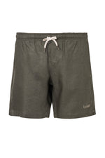 LINEN SHORTS MILITARY GREEN